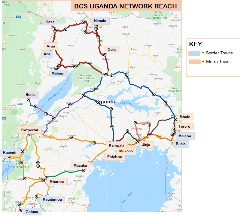 Map showing Raxio data centres local fiber partner BCS