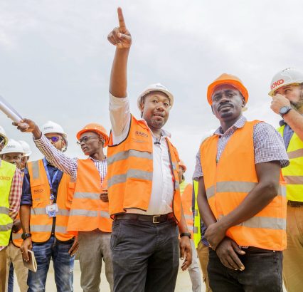 James Byaruhanga with other project members at the Raxio Data Centre construction site in Namanve scaled 1