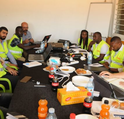 Raxio Data Centre technical experts evaluating the construction and design progress at a review meeting. The Raxio Data Centre is scheduled to be up and running by December 2019